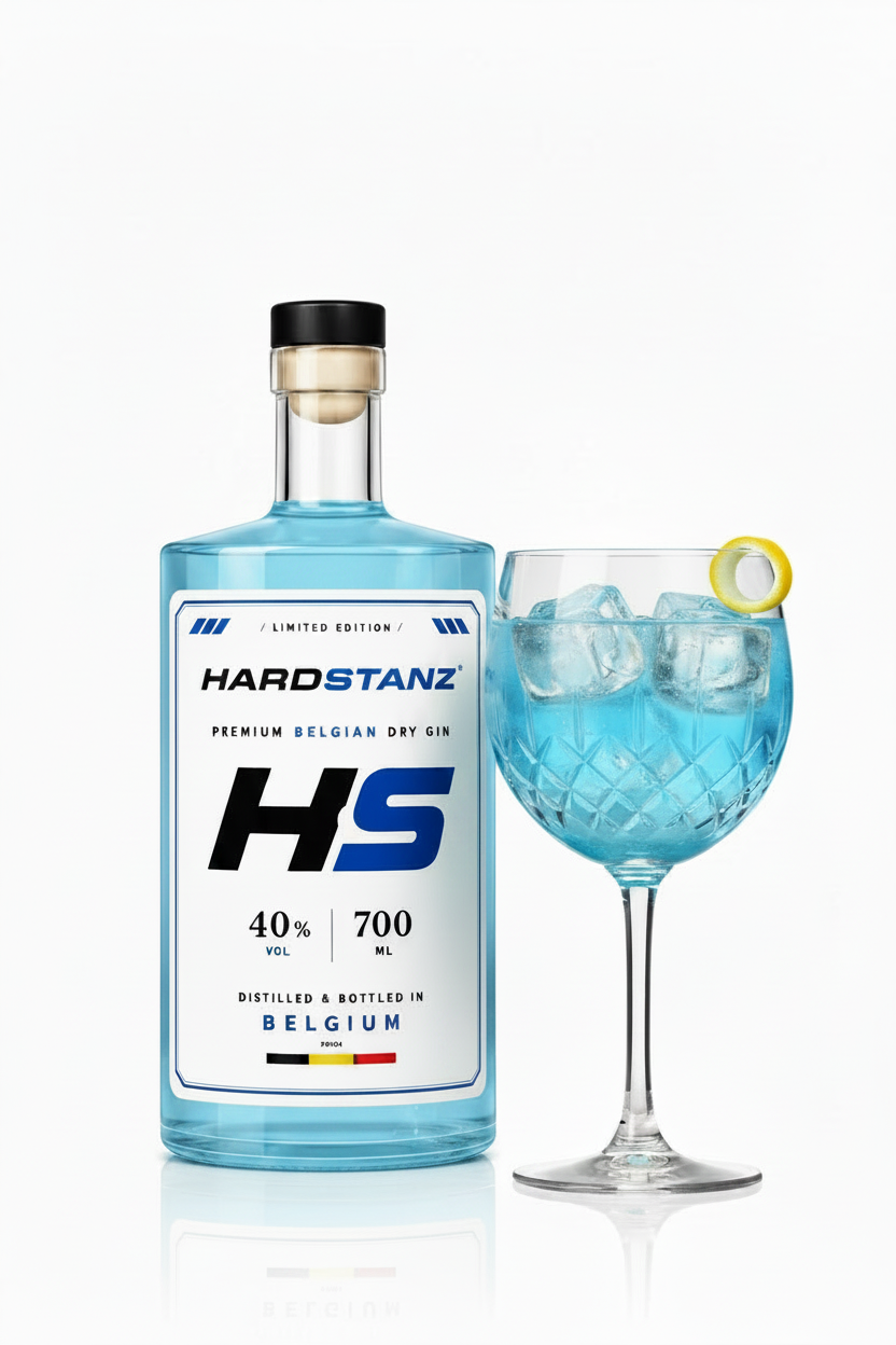 HardStanz Blue Edition – fles met glas